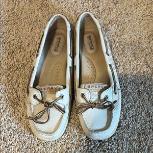 Sperry Off-White Leather Boat Shoes
